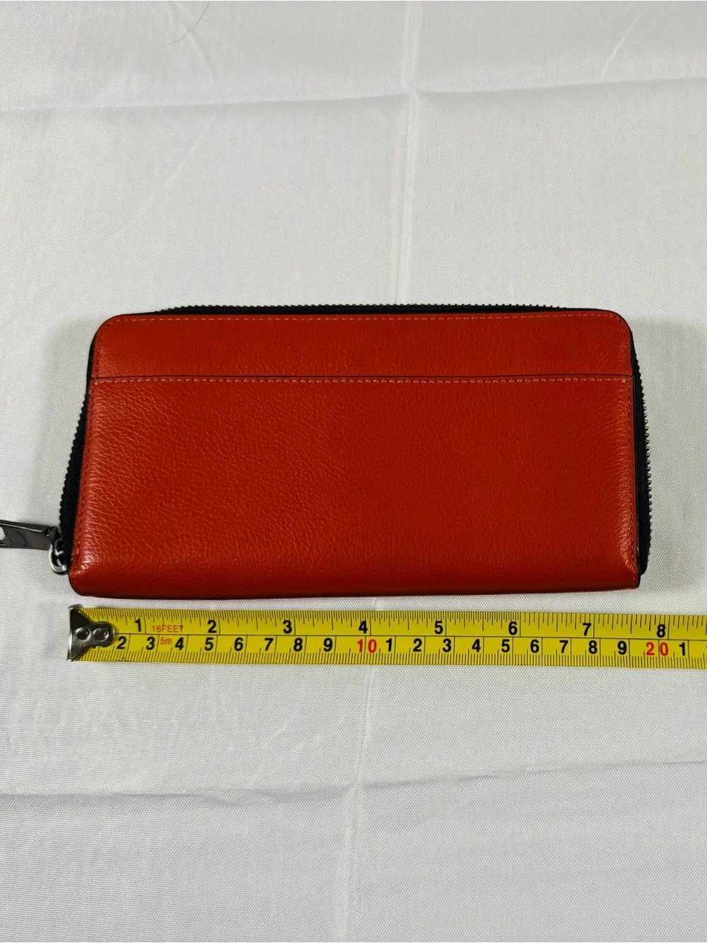 Coach Calfskin Leather Long Zip Around Wallet In  Vermillion (f58102) BNWT
